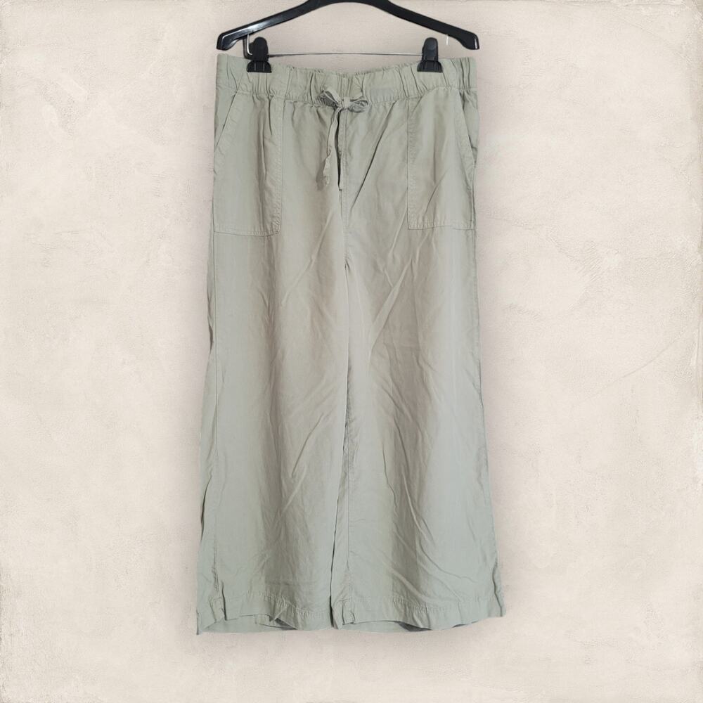 Thread & Supply Green Lightweight Pull-On Cropped Wide Leg Pants  XXL
